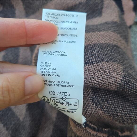 ANTHROPOLOGIE MAEVE The Carys Mock Neck Sweater Sz S in Brown Black Geo Print - Picture 4 of 9